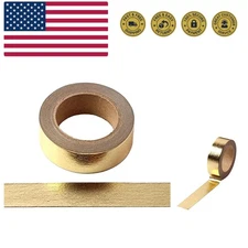 Gold Foil Washi Tape  Metallic Self-Adhesive Masking Tape for Wall Decor, Cra...