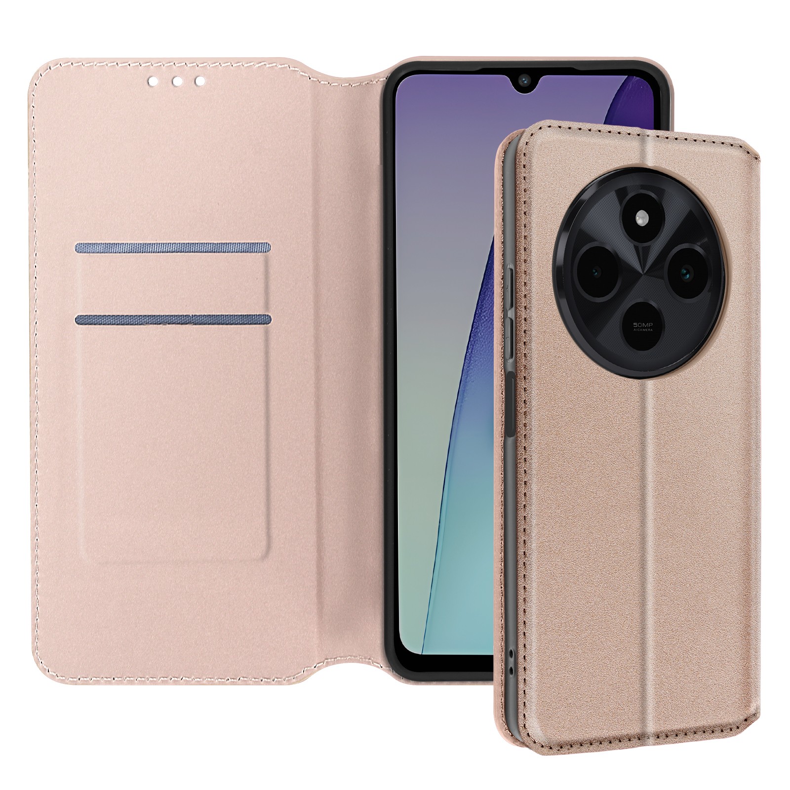 Housse Xiaomi Redmi 14C dorée idéale pour regarder vos vidéos en train
