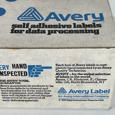 Avery 4013 Box : 5,000 Labels : 3 1/2'' x 15/16'' One Across : Dot Matrix Printer