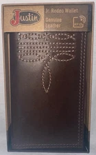 New Justin Men's Jr Rodeo Leather Wallet, 22125481W3 NIB
