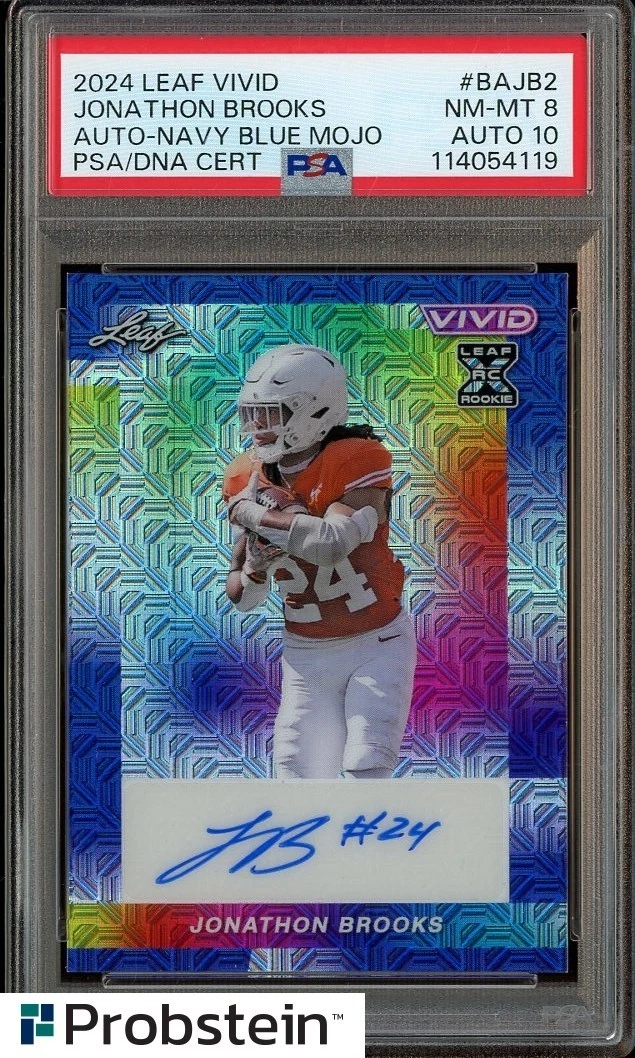 Jonathon Brooks Leaf Vivid Technicolor Autographs #TJB1 Navy Blue Mojo