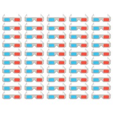 50 Pcs Cardboard Anaglyph 3d Glasses 3d Cardboard Movies Glasses