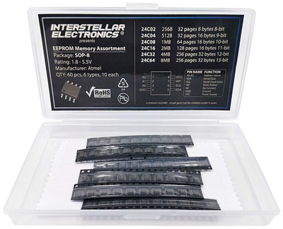EEPROM Memory chip IC Assortment SMD SOP8, 256B, 512B, 1MB, 2MB, 4MB, 8MB, 24...
