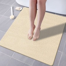 Shower Mat Non Slip Without Suction Cup, 24 x 24 Inch PVC Loofah Shower, Bath...