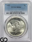 1922 Peace Dollar PCGS MS 64 * Nice Luster, Premium Quality!