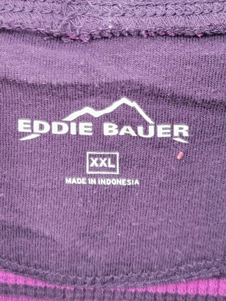 Top Eddie Bauer para mujer XXL púrpura rosa rayas cuello embudo atletismo pulóver Foto 3 de 4