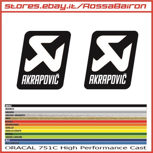 Kit 2 Adhésifs Akrapovic mm.100 X 108 - Stickers Autocollants - Imagen 1 de 1