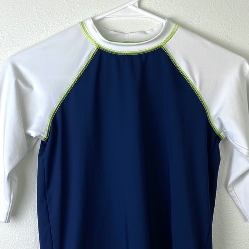 Columbia Sportswear Boys Omni-Shade Sun Protection Shirt Medium Blue White - Picture 2 of 9