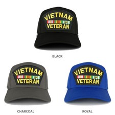 XXL Oversize Vietnam Veteran Large Patch Baseball Cap - FREE SHIPPING