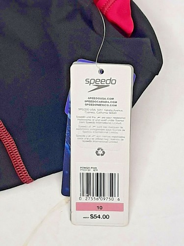 Speedo Doppelträger Endurance Schwimmen Tankini Oberteil Größe 10 schwarz pink neu mit Etikett - Bild 6 von 7