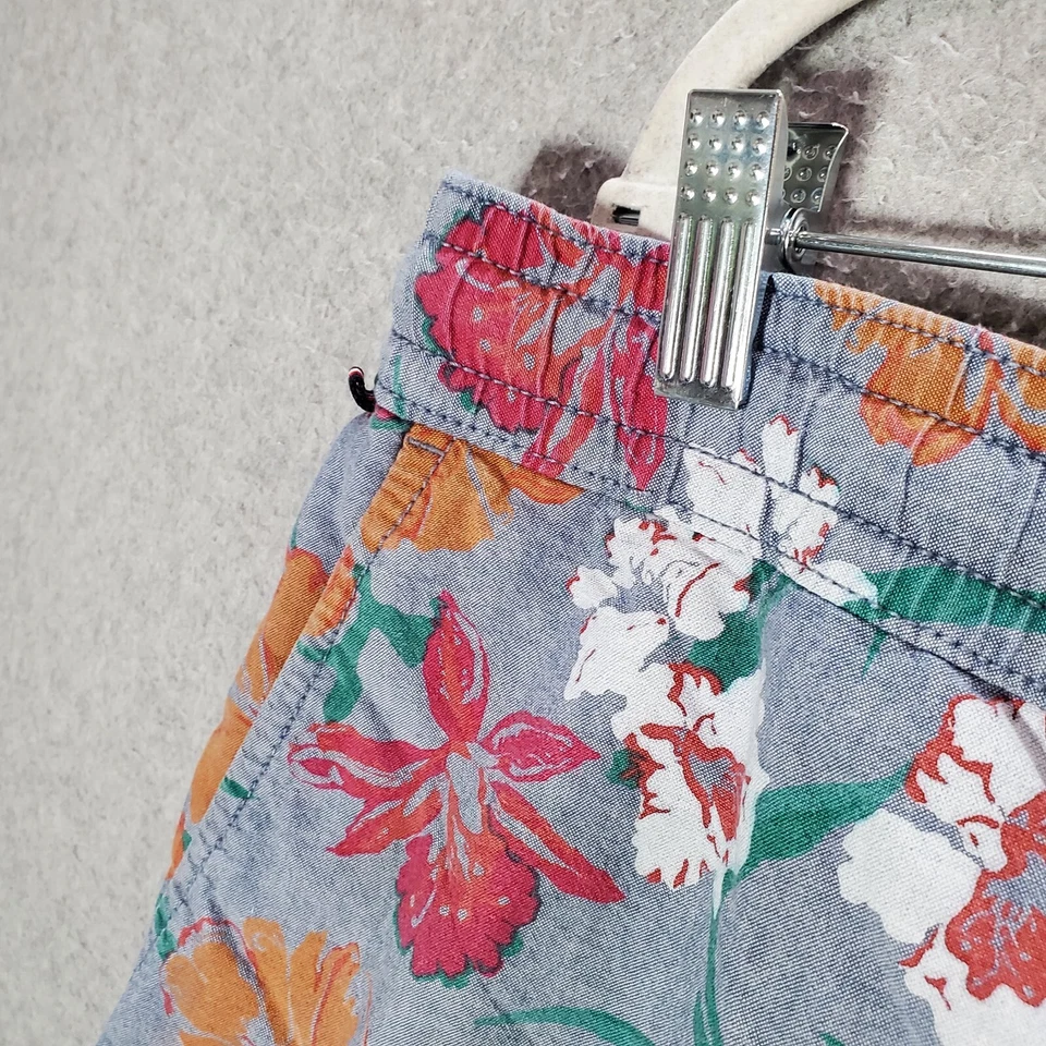 Tommy Hilfiger Hombres Pantalones Cortos 2XL Gris Floral Hawaiano Cordón 7" Entrepierna LEER Foto 3 de 4