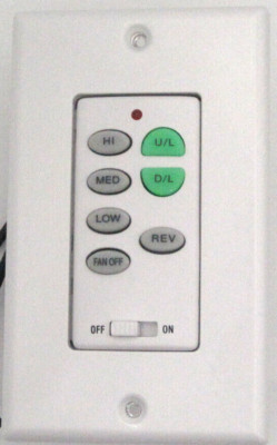 Emerson SW115 3 Speed fan control with Reverse and Up/Down Light Control.  4 Dip