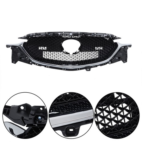 Labwork Front Upper Grille Grill For 2017-2021 Mazda CX-5 CX5 Chrome Trim Mesh - Picture 24 of 24