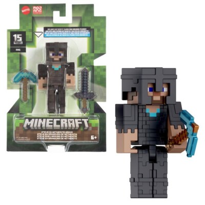 Minecraft Steve in Netherite Armor Action Figure | eBay