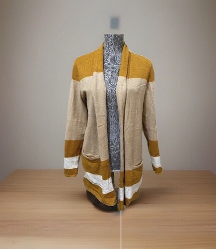 Suéter Cárdigan Chaqueta Abierta Tejido Verve Ami Top Beige Crema Manga Larga Mujer L - Imagen 11 de 24