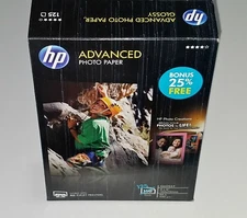 HP Advanced Photo Paper, Glossy, 4x6, 100 Sheets/Pack, GLOSSY w/ Extra 25 Sheets