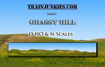 TrainJunkies Grassy Hill Model Railroad Backdrop