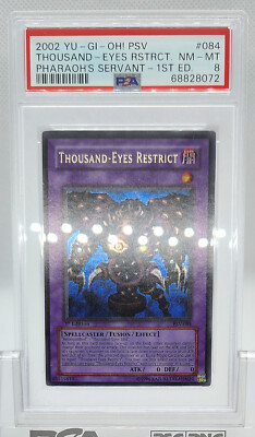 YUGIOH 1ST ED PSV-084 THOUSAND EYES RESTRICT ULTRA RARE PSA 8 NM
