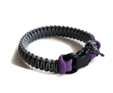 Paracord Bracelet 550 Lilac/Light Grey Micro Cord U.S. Seller - Handmade