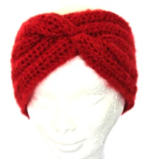 Red Hand Crocheted  Lady's Headband / Ear Warmer -  Made in Australia