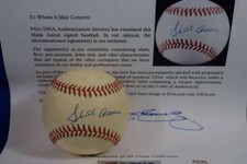 Hank Aaron PSA DNA Autograph National League Signed Baseball