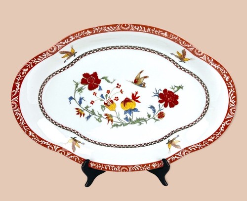 Chas Field CF Haviland Limoges France Bangkok Large Serving Platter 16"x11"