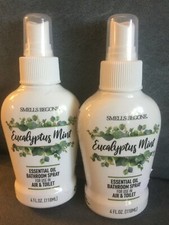 SMELLS BEGONE EUCALYPTUS MINT AIR TOILET ESSENTIAL OIL SPRAY 4 OZ - LOT OF 2