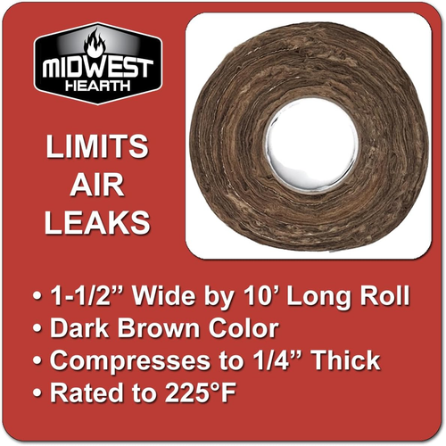 Midwest Hearth Fireplace Insert Insulation 10' Roll W/Self Adhesive Backing - Picture 2 of 12