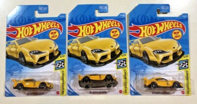 NEW 2021 Hot Wheels Q Case 20 Toyota GR Supra Yellow LOT 3