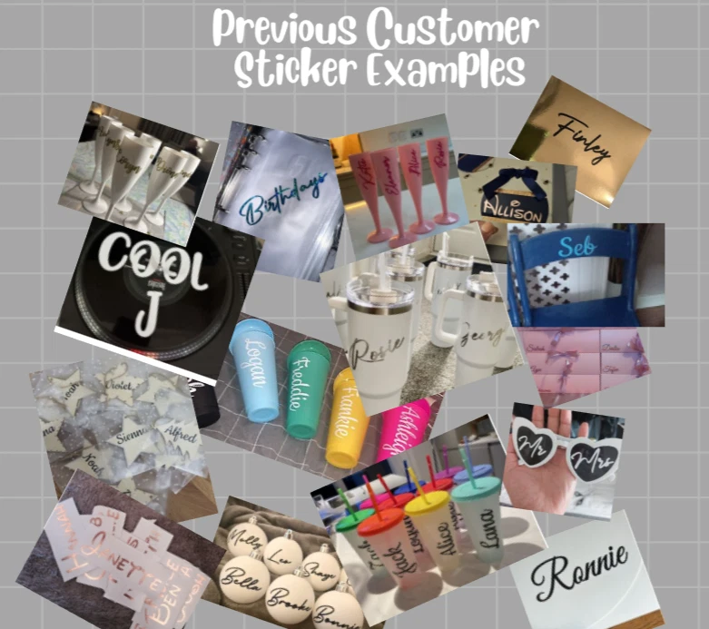 Personalised Name Vinyl Sticker Word Text Cut Text Font Sticker Sentence Letter - Image 3 of 4