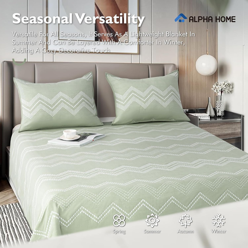 Lightweight Cotton Bedspread Coverlet Set - Breathable Summer Bedding, Farmhouse - Picture 6 of 9