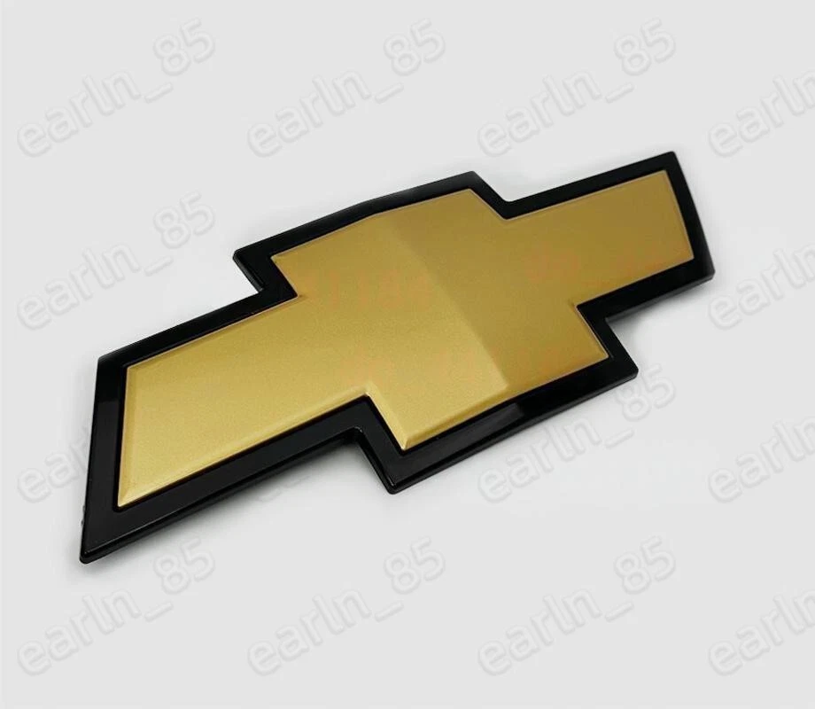 Front Bowtie Emblem Gold Black 2007-13 Silverado 1500 & 2007-2010 2500HD 3500HD - Image 3 of 4