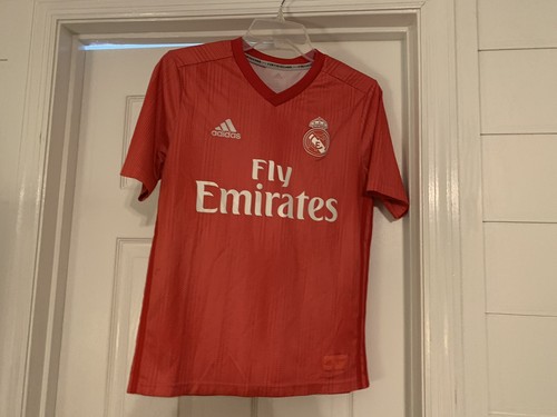 Adidas For The Oceans 2018-2019 Real Madrid Jersey Youth Large Soccer Red Fly