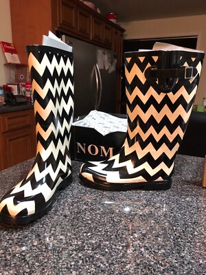 Nomad Footwear Women's Puddles Rain Boot, Black//White