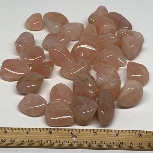 2.2 Lbs, 1.2"-2", 31pc, Rose Quartz Tumbled Polished Wholesale , B37087 - Picture 2 of 12