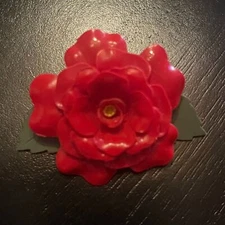 Vintage Celluloid Brooch Red Flower Brooch Carnation