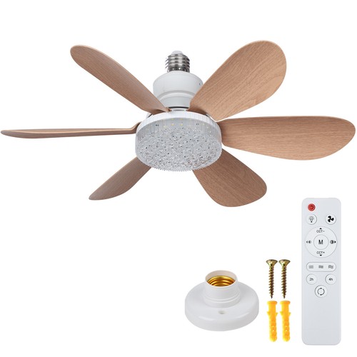 LED Lampe mit Ventilator Dimmbar Deckenventilator mit Beleuchtung E27 Sockel DE - Bild 15 von 15