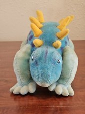 Vintage Dinosaur 13 Plush Stuffed Toy Thaddeus Special Effects Blue Yellow