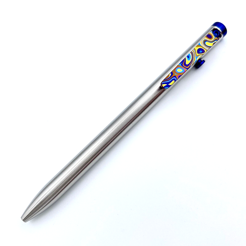 Tactile Turn - Titanium Slim Bolt Action Standard Size Pen Custom Ripple Clip - Picture 3 of 8