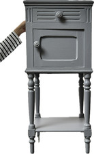 VINTAGE FRENCH BEDSIDE CABINET POT CUPBOARD CHALK PAINT FINISH EARLY 20th c