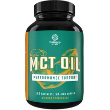 C8 MCT Oil Softgels - Medium Chain Triglycerids MCT Coconut Oil Supplement 120ct
