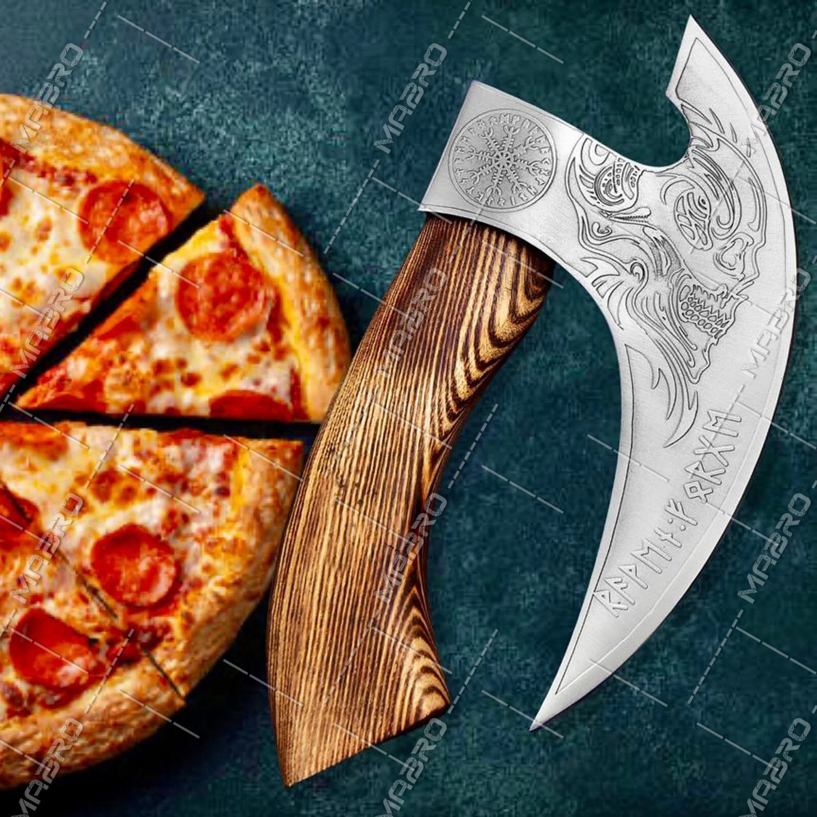 Viking Pizza Axe Cutter Custom Hand Made Stainless Steel With Leather Cover SF14
Opens in a new wind