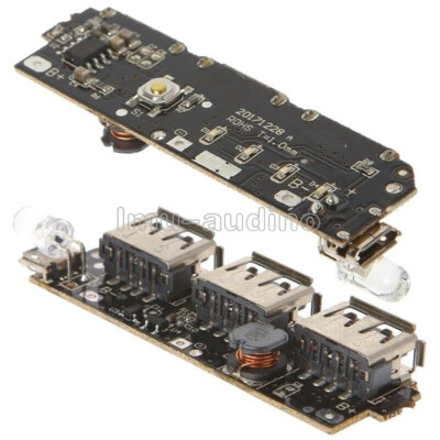 5V 2.1A 3 USB Power Bank Battery Charger Module Circuit Board Step Up Boost DIY