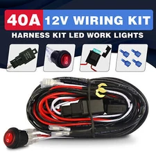 Waterproof 180W LED Light Bar Wiring Harness Toggle Switch 40A Relay Fuse Kit 