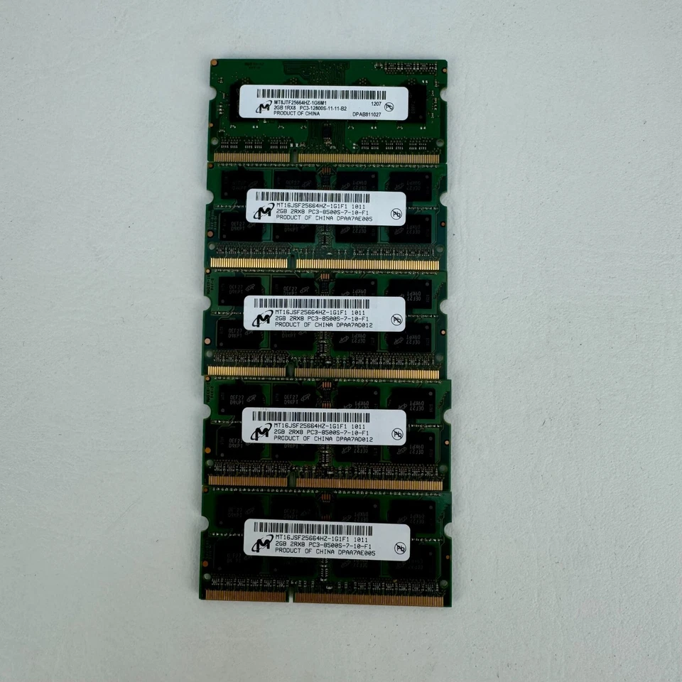 10GB (5 x 2GB) 2Rx8 PC3-8500s-7-10-F1 Laptop RAM Memory - Image 2 of 4