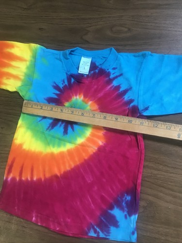 Vtg Tie Dye Tshirt Youth Small Boy Girl Kids Hipster 80s 90s Unworn Hippie Swirl - Picture 2 of 8