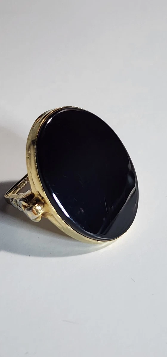 Vintage oval hotsell black onyx ring