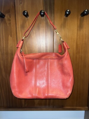 Vintage Coach F1S-6951 red leather hobo shoulderbag handbag purse