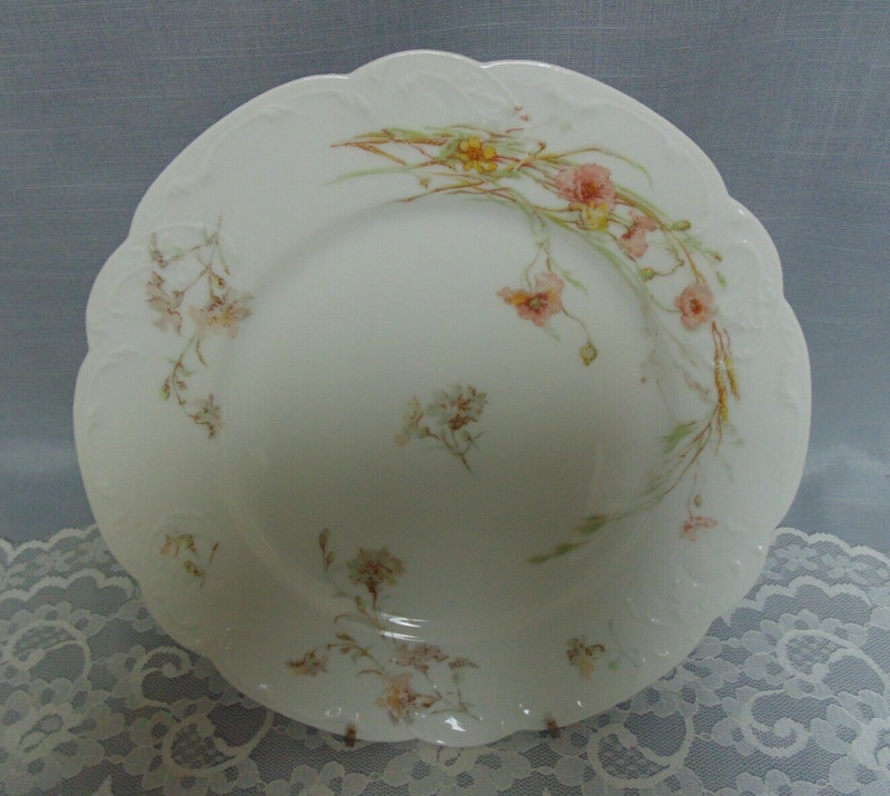 Haviland Limoges Dinner Plate Schleiger 433 Pink Poppies Marseilles Blank