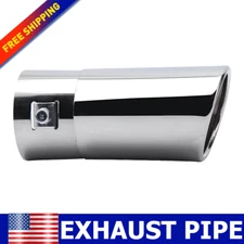 1PCS Stright Chrome Muffler Tip 2.5" Exhaust Pipe Tail Throat Stainless Steel US